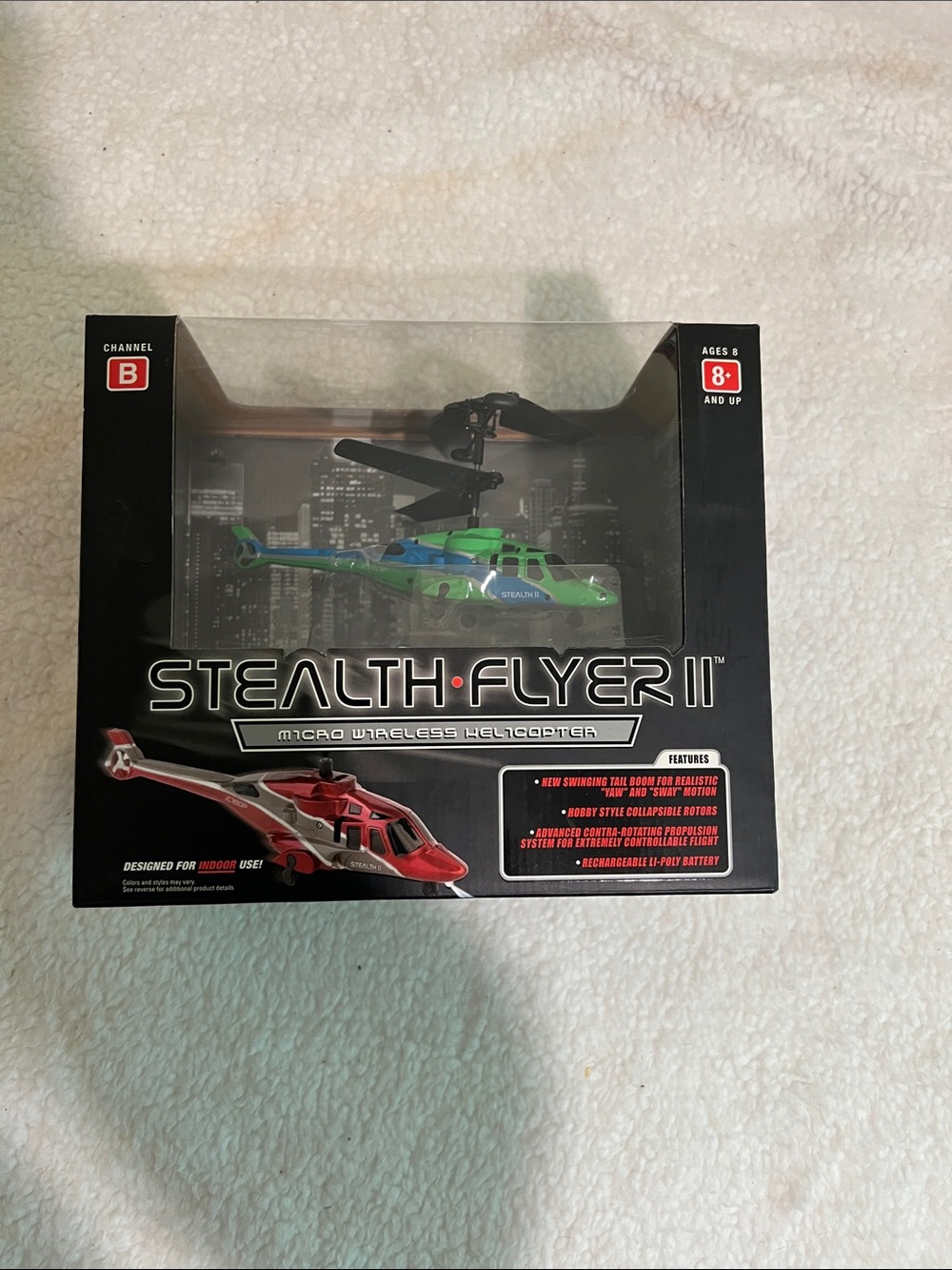 Stealth Flyer II Micro Wireless Helicopter - Green/Blue